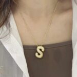 Sparkling Pavé Diamond Initial Necklaces - Image 2